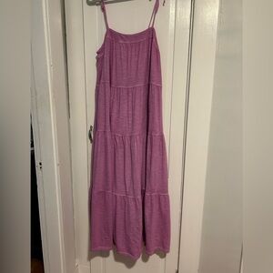 AERIE Tiered Maxi Dress. NWOT. Dusty pink/purple. Size large